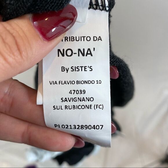 No-Na Cashmere Blend Bib‎ Front Half Sleeve Sweater Size Medium - Picture 13 of 15